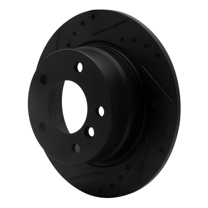 BMW Z4 Brake Rotor (1) - Rear Left - R1 Concepts - Drilled & Slotted - Black - `03-`06